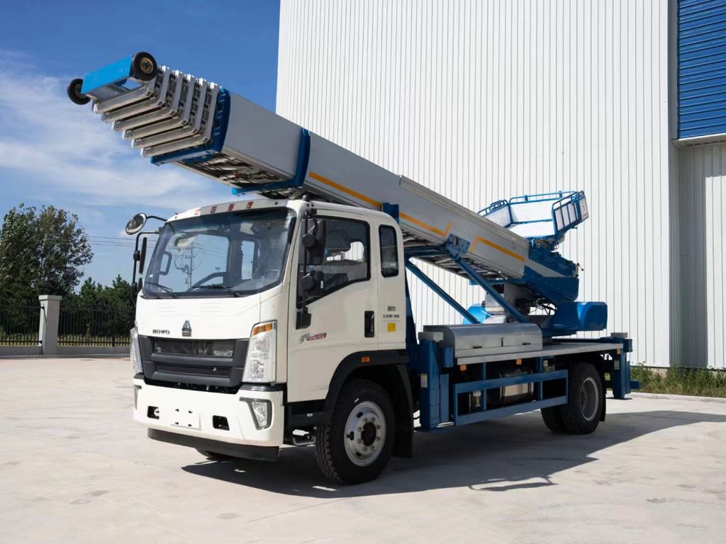 Sinotruk 45m aerial lift extended ladder detail